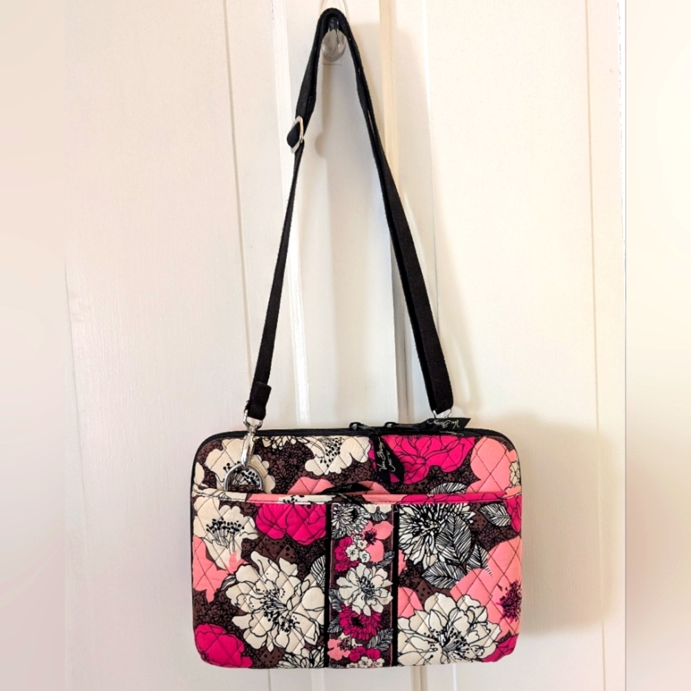 Vera Bradley Hard Sided Laptop Large Tablet Case Mocha Rouge